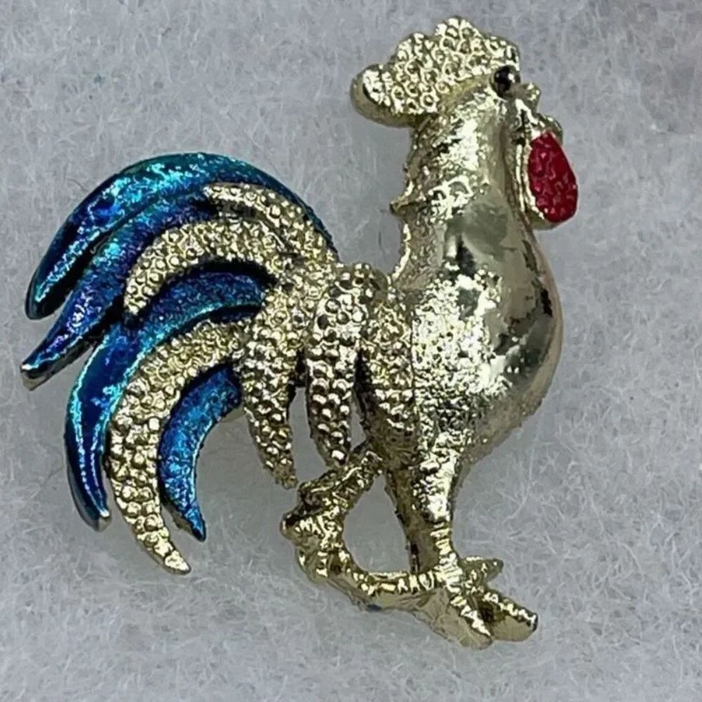 Vintage Gerry’s colorful rooster brooch